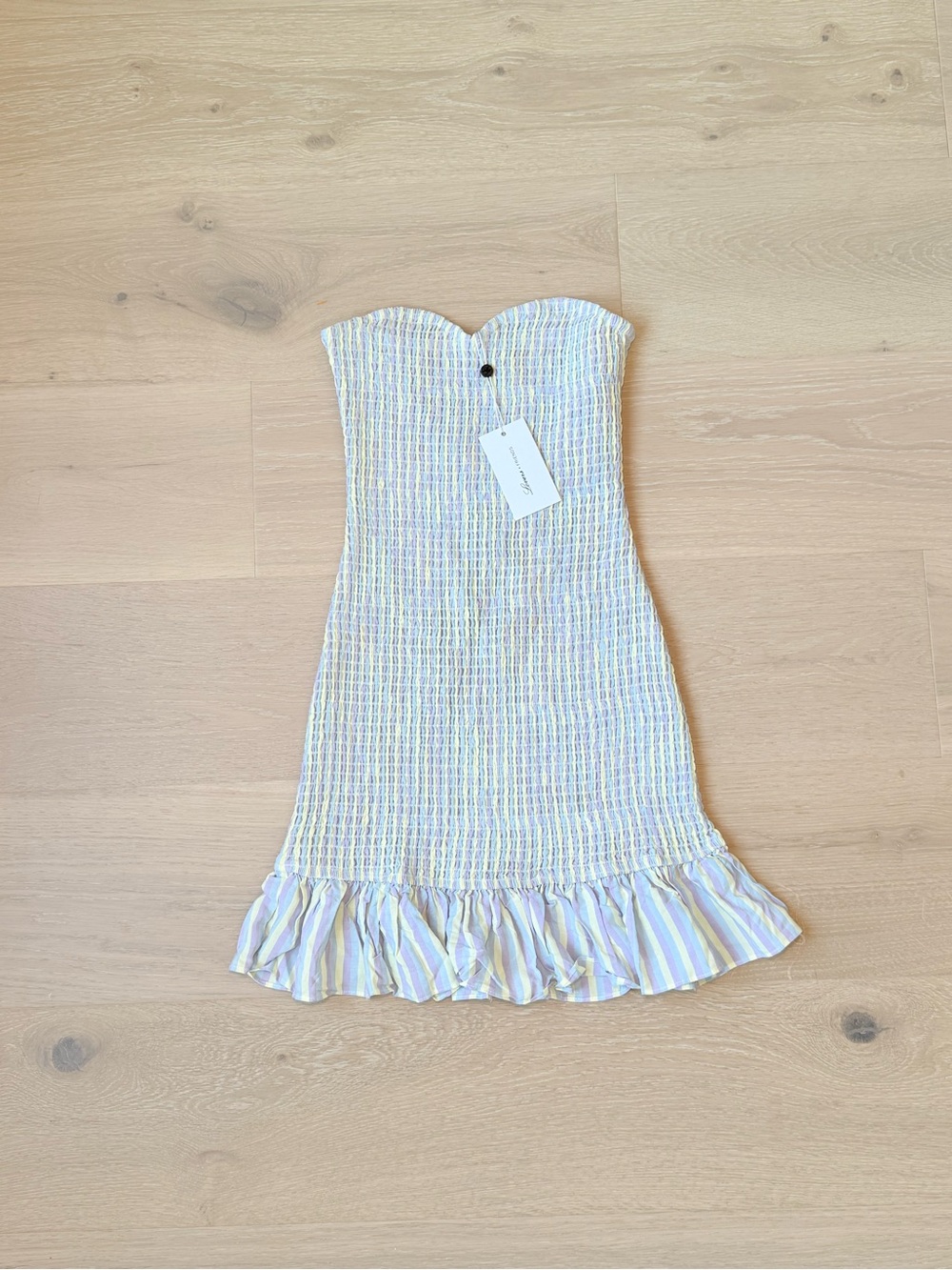 Lovers + Friends Piper Pastel Stripe Smocked Strapless Mini Dress NWT Size Small